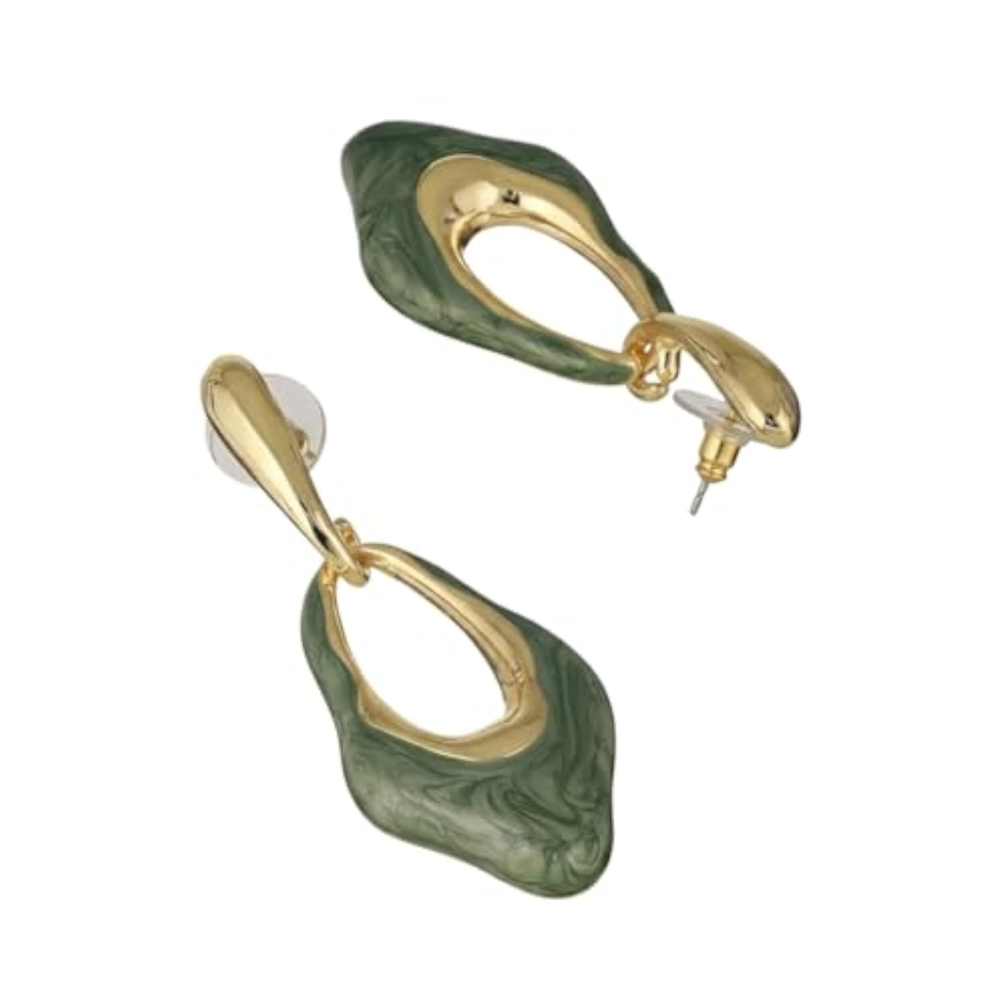 Gold-Tone Dangle Oval Hoops, Multiple Colours